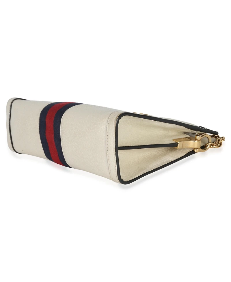Pre-Owned Gucci White Leather Small Ophidia Chain Shoulder Bag