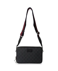 Pre-Owned Gucci Black Gg Supreme Canvas Web Small Crossbody Bag