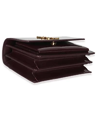 Pre-Owned Saint Laurent Red Wine Patent Monogram Small Sunset Bag