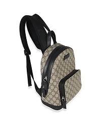 Pre-Owned Gucci Black Beige Gg Supreme Canvas Eden Small Backpack