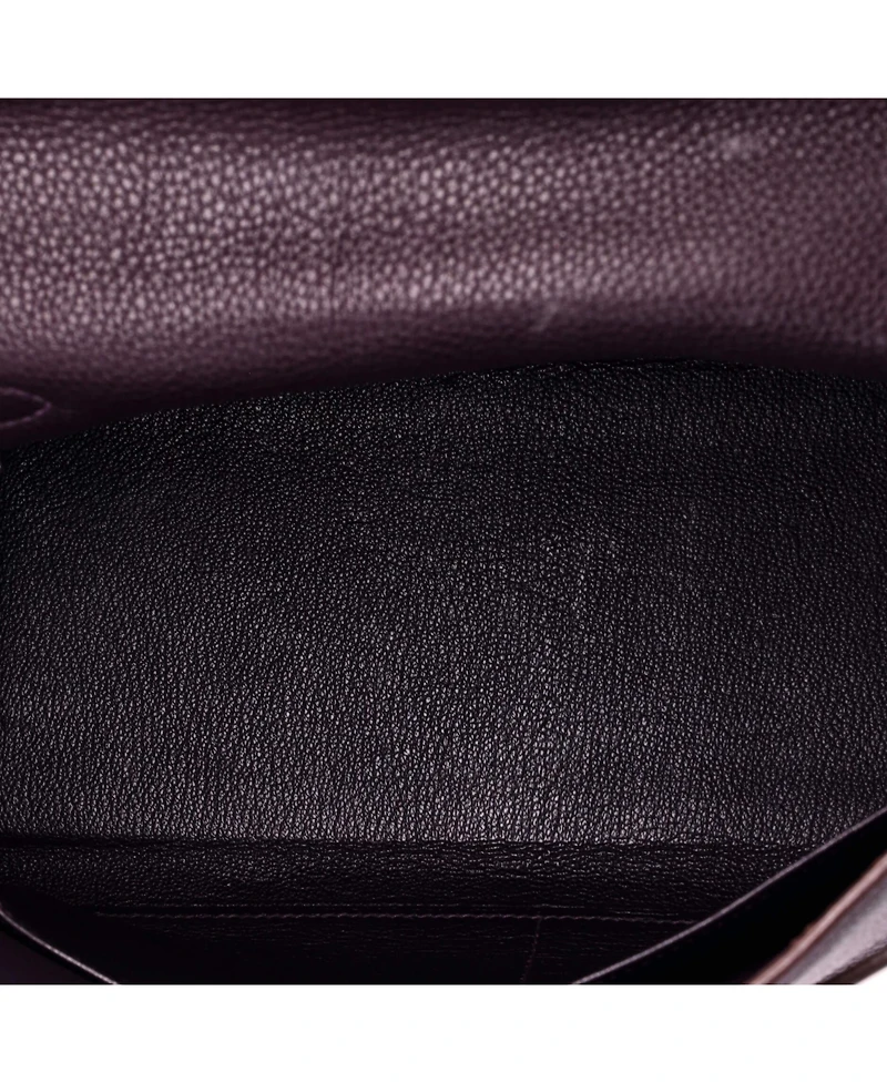 Pre-Owned HERMES Kelly 28 Handbag Purple Togo with Palladium Hardware