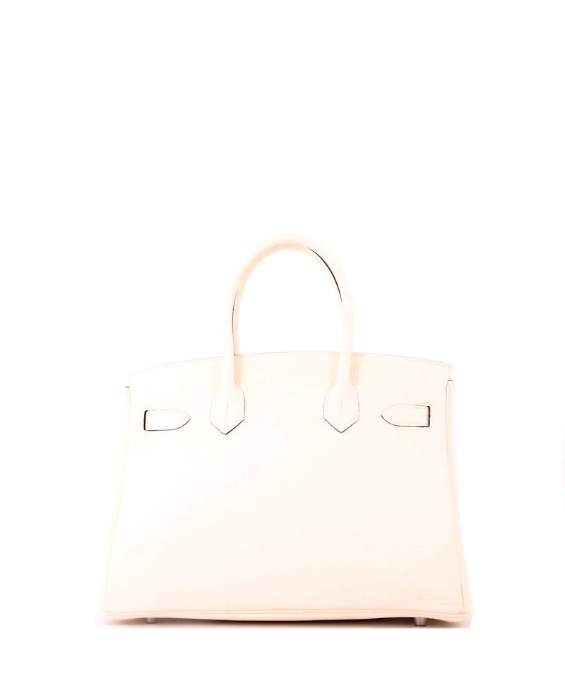 Pre-Owned HERMES Birkin 30 Handbag Light Clemence with Palladium Hardware
