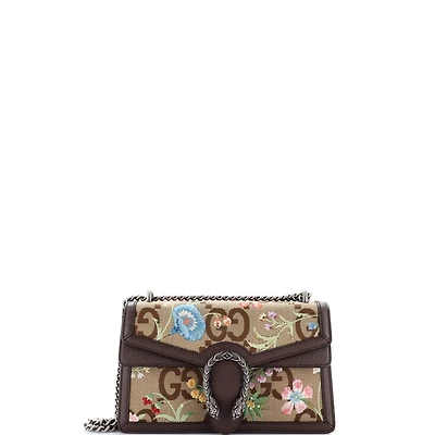 Pre-Owned Gucci Small Dionysus Bag Embroidered Jumbo Gg Canvas