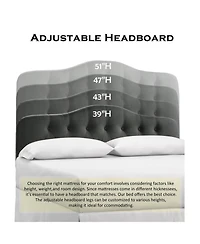 Boyel Living Low Profile Upholstered Bed Button Tufted Frame with Solid Wood Structure and Plush Padding