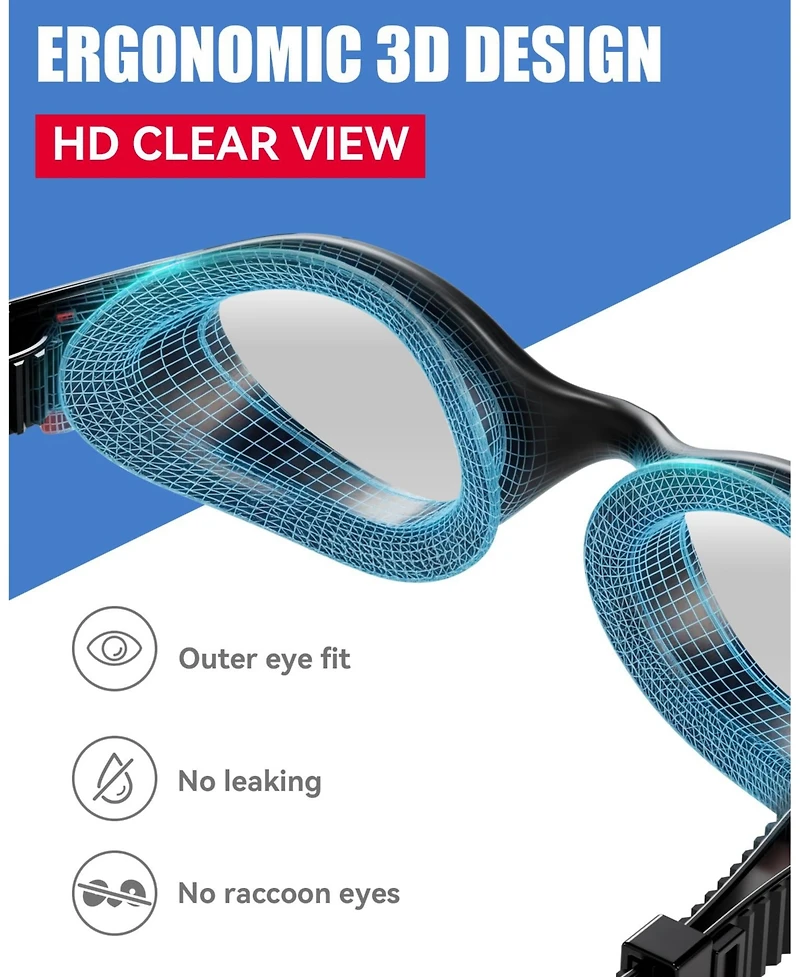 Gnuadz Swim Goggles Anti-fog No-leaking Adult Men Women