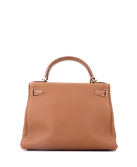 Pre-Owned HERMES Kelly 28 Handbag Brown Togo with Gold Hardware