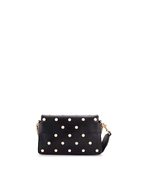 Pre-Owned Gucci Mini Broadway Pearly Bee Shoulder Bag Embellished Leather