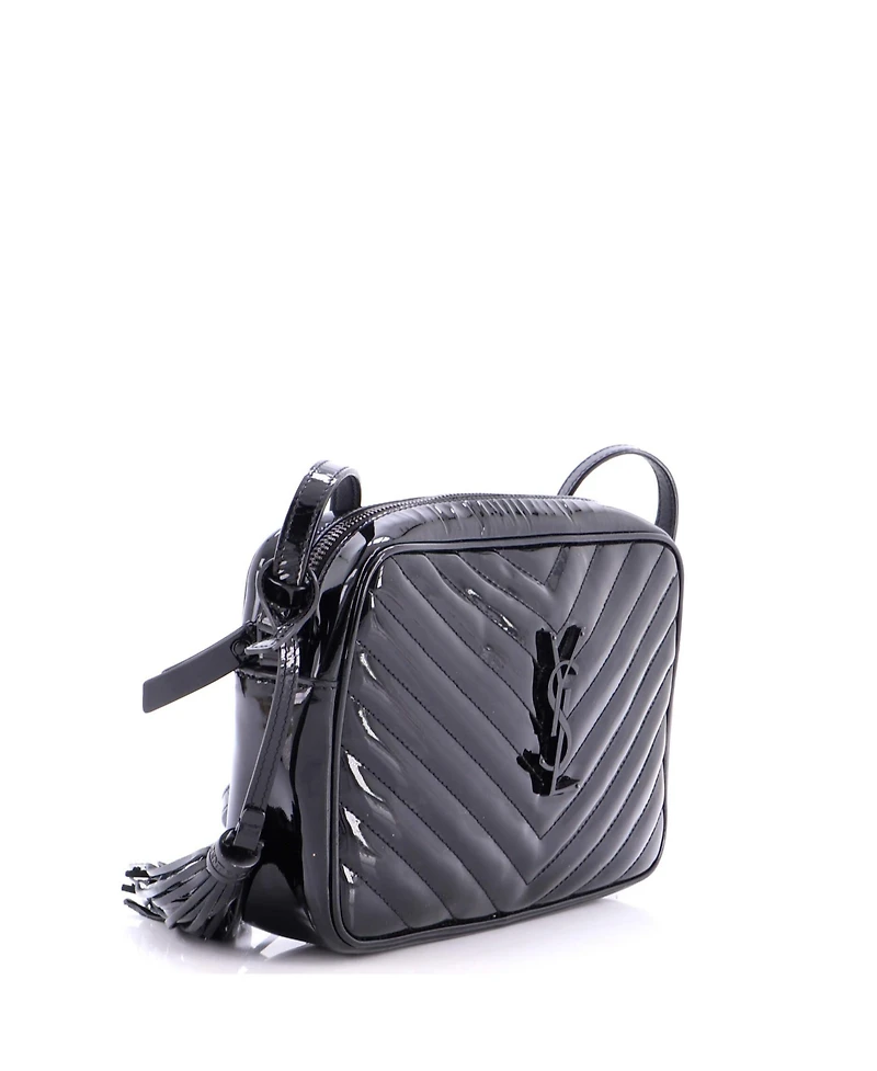Pre-Owned Saint Laurent Small Lou Camera Bag Matelasse Chevron Patent