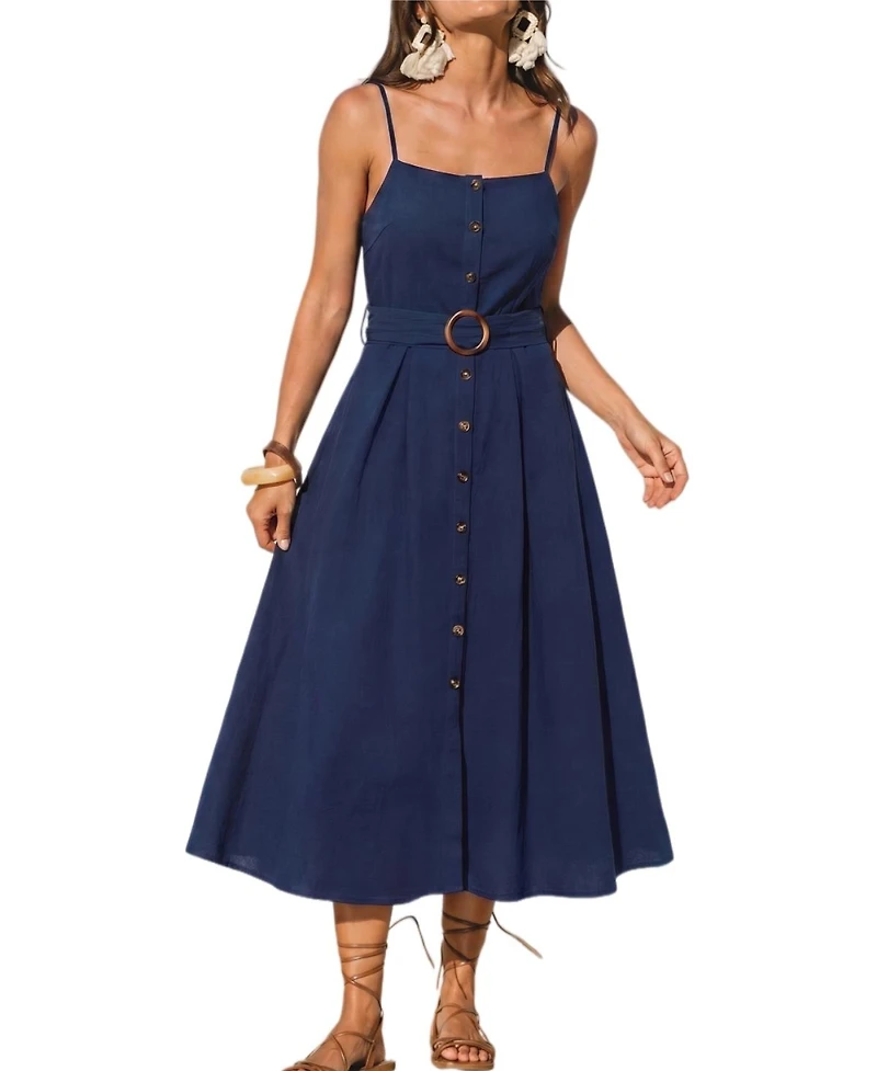 Cupshe Women's Going Off Script Blue Midi Beach Dress