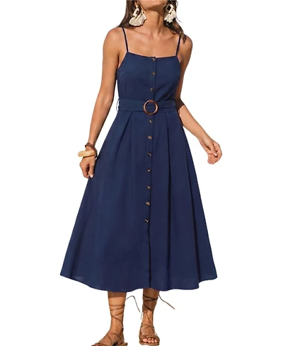 Cupshe Women's Going Off Script Blue Midi Beach Dress