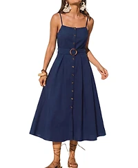Cupshe Women's Going Off Script Blue Midi Beach Dress