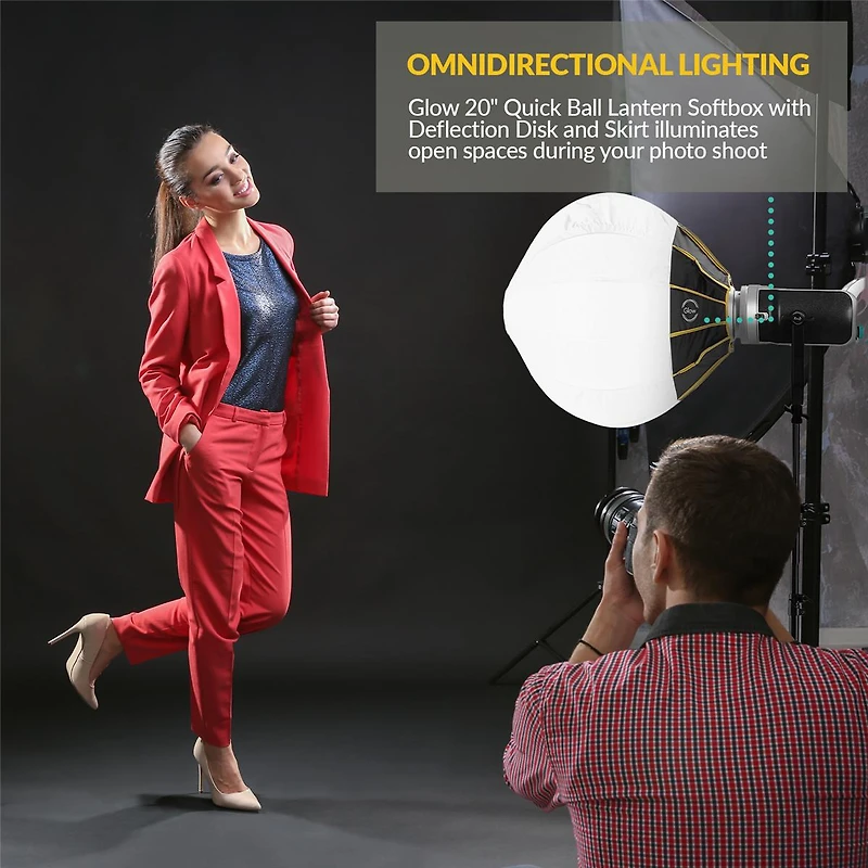 Great Video Maker SD200D 200W Bi-Color Led Video Spotlight, Bundle with Glow 20" Quick Ball Lantern Softbox and Flashpoint 9.5' Pro Air-Cushioned