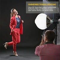 Great Video Maker SD200D 200W Bi-Color Led Video Spotlight, Bundle with Glow 20" Quick Ball Lantern Softbox and Flashpoint 9.5' Pro Air-Cushioned