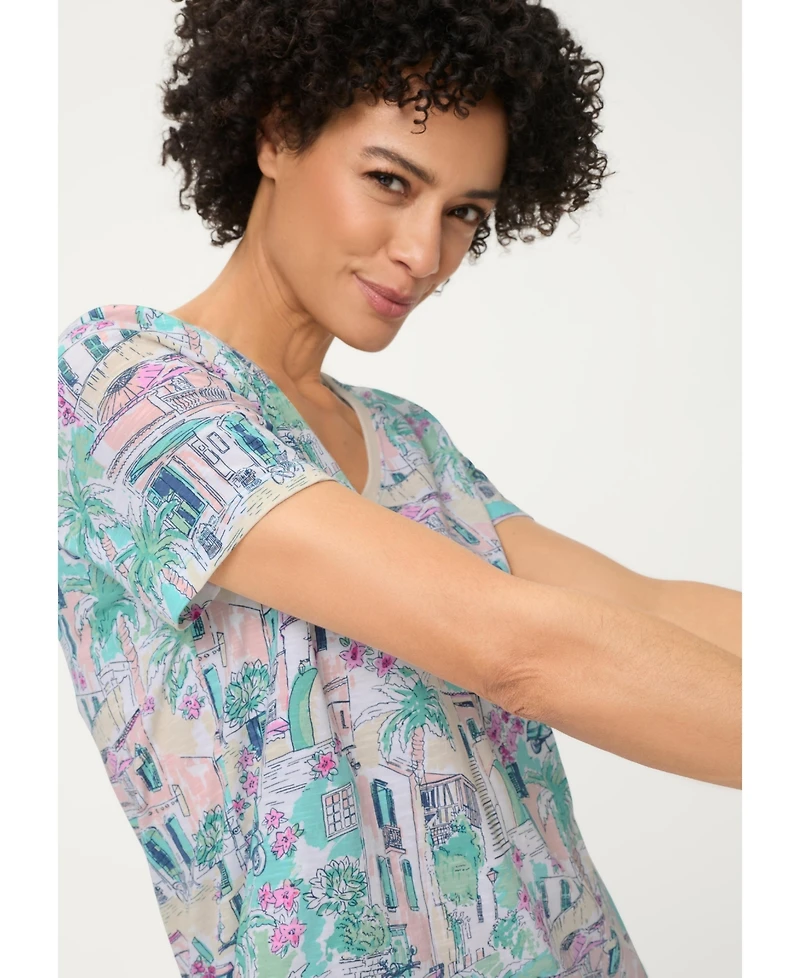 Olsen Women's Italian Villa Print T-Shirt