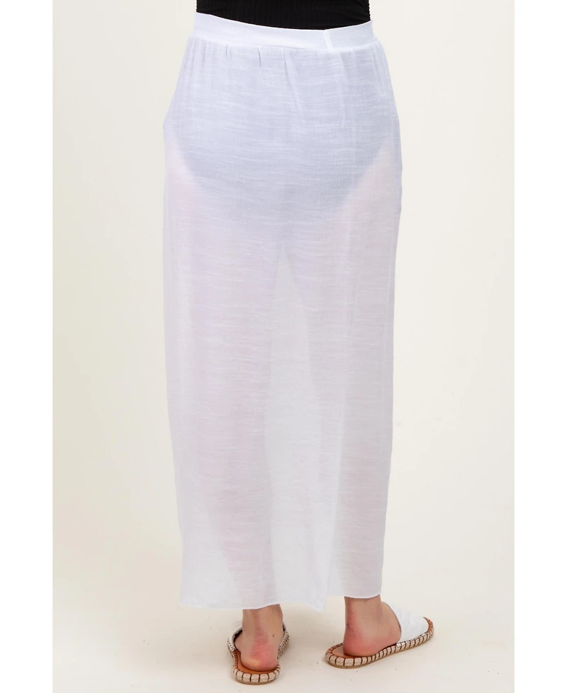 Pinkblush Maternity White Loose Beach Cover Up Skirt