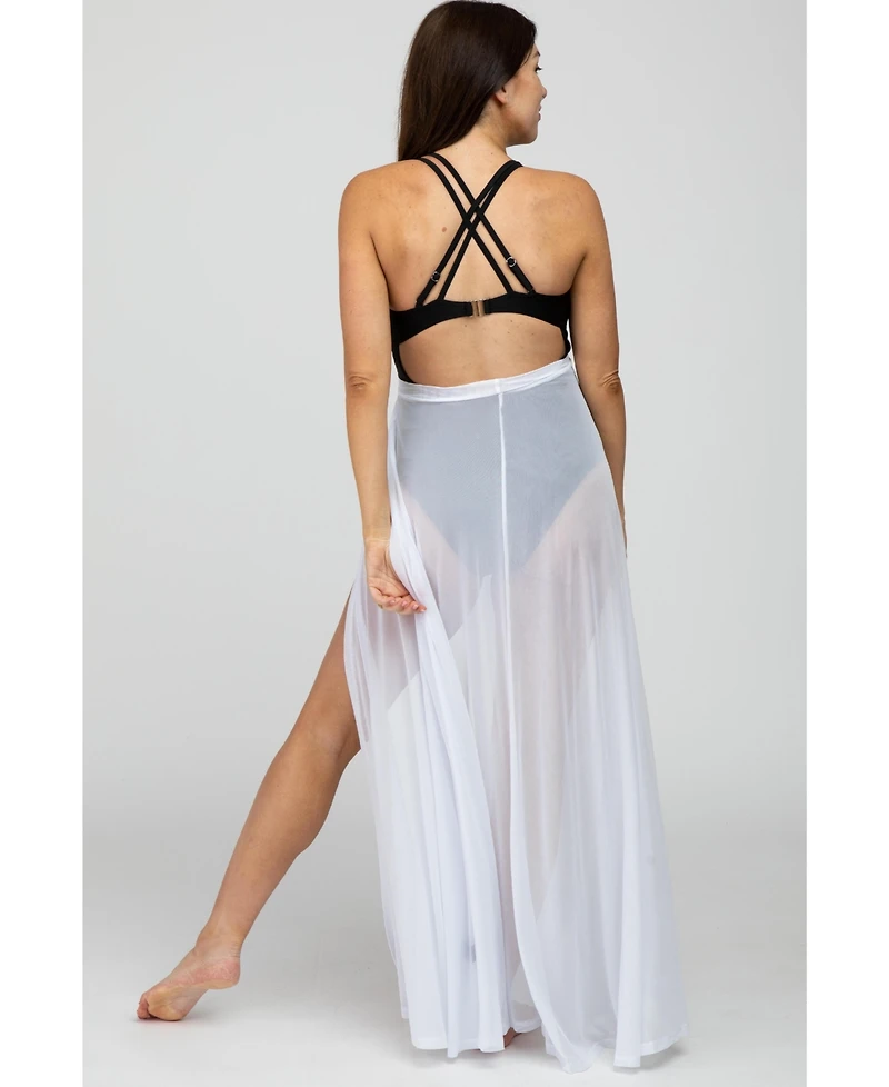 Pinkblush Maternity White Mesh Wrap Cover Up