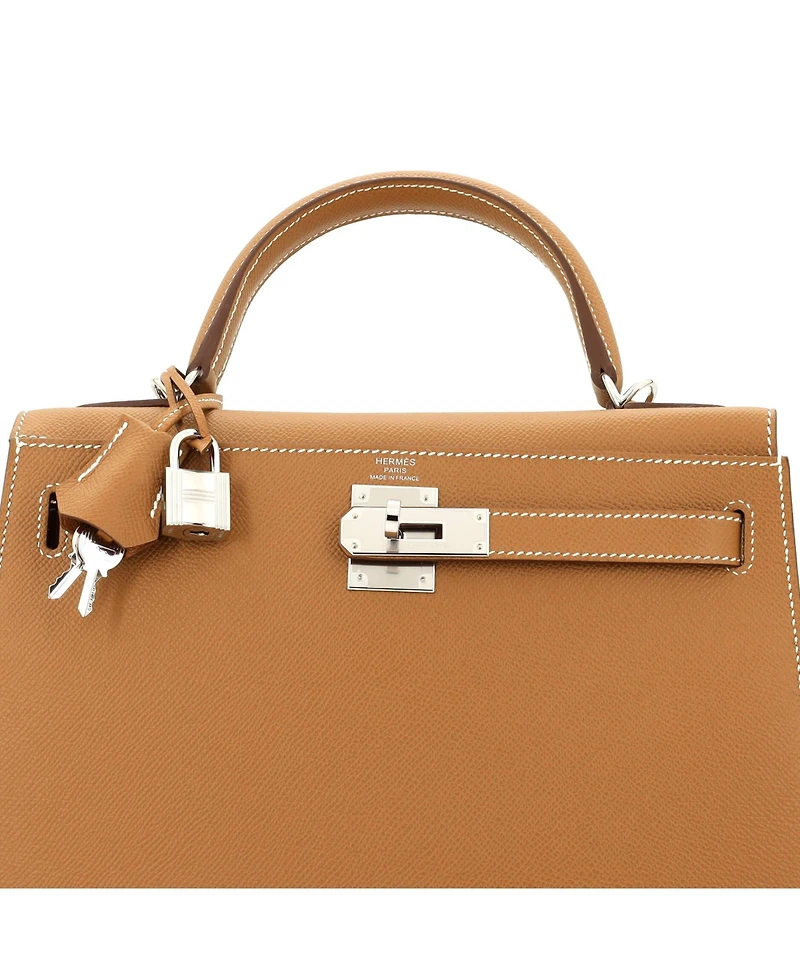 Pre-Owned HERMES Kelly 28 Handbag Epsom with Palladium Hardware