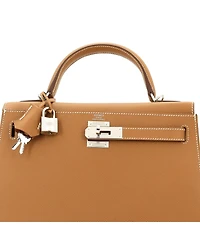 Pre-Owned HERMES Kelly 28 Handbag Epsom with Palladium Hardware