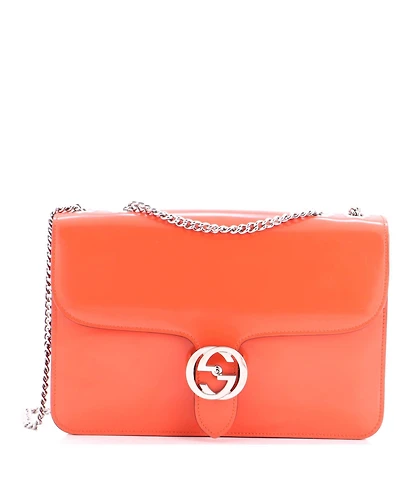 Pre-Owned Gucci Medium Interlocking Shoulder Bag Patent
