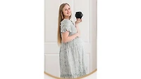 Pinkblush Maternity Light Blue Floral Ruffle Midi Dress
