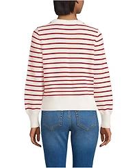 Lands' End Women's Drifter Embellished Crew Neck Sweater