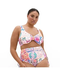 City Chic Women's Positano Print Underwire Bikini Top