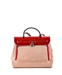 Pre-Owned HERMES 31 Herbag Zip Pegase Pop Toile and Leather