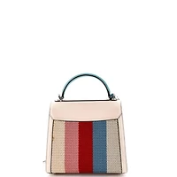 Pre-Owned Salvatore Ferragamo Medium Boxyz Top Handle Bag Leather with Strpe Cord