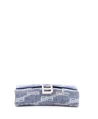 Pre-Owned Balenciaga Hourglass Chain Wallet Bb Monogram Denim