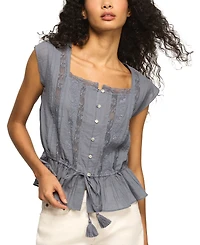 Lucky Brand Women's Square Neck Cotton Top