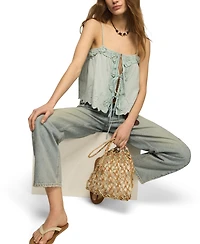 Lucky Brand Women's Crochet Trim Cotton Tank Top