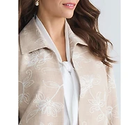 Kasper Women's Boxy Floral Embroidered Jacket, Regular & Petite