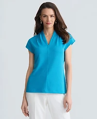 Kasper Women's V-Neck Short-Sleeve Knit Top
