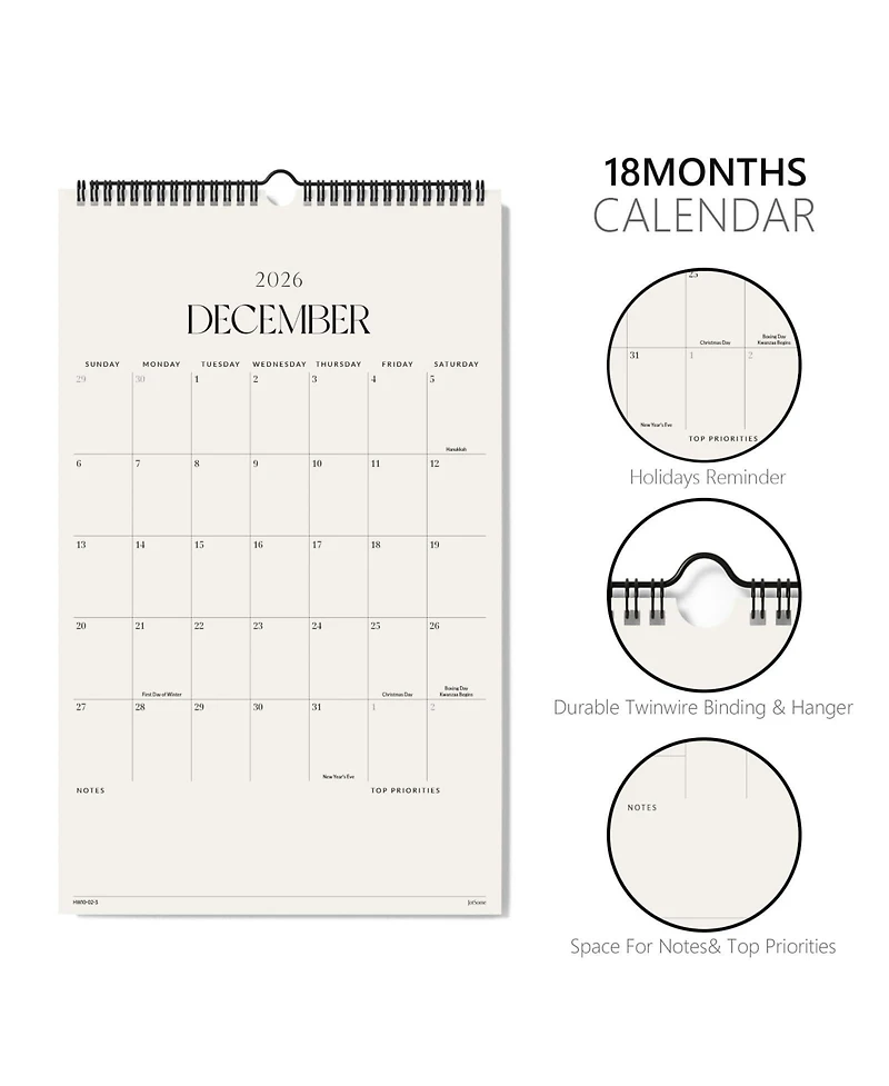 Gnuadz Wall Calendar 2026 Monthly Planner Jul-Dec Home Office Gift