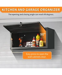 Viyet 30" Heavy-Duty Wall Mounted Metal Cabinet - Lockable Garage Storage