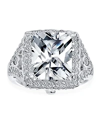 Bling Jewelry Cubic Zirconia Art Deco Statement Cocktail Ring