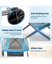 Xo 1 Pack Lightweight High Back Beach Chair, Folding Portable Camping Chairs for Camping, Beach, Travel