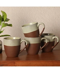 Gibson Home William Crest Reactive Stoneware Coffee Mugs, Set of 4, 15 oz
