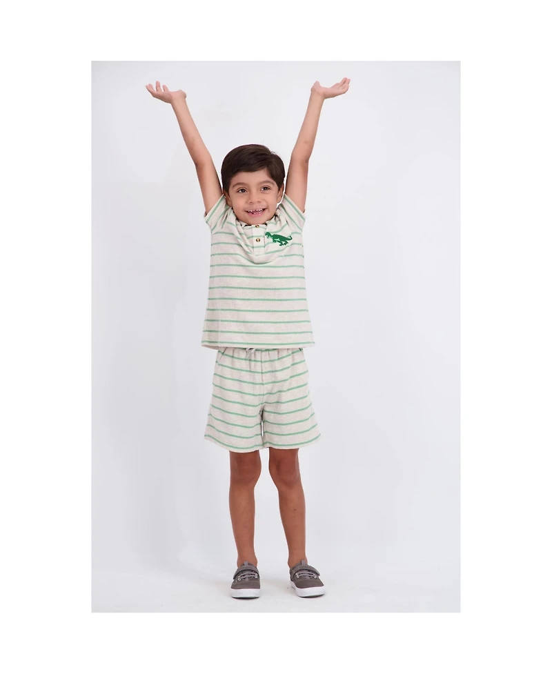 Andy & Evan Toddler Boys Waffle Polo Set