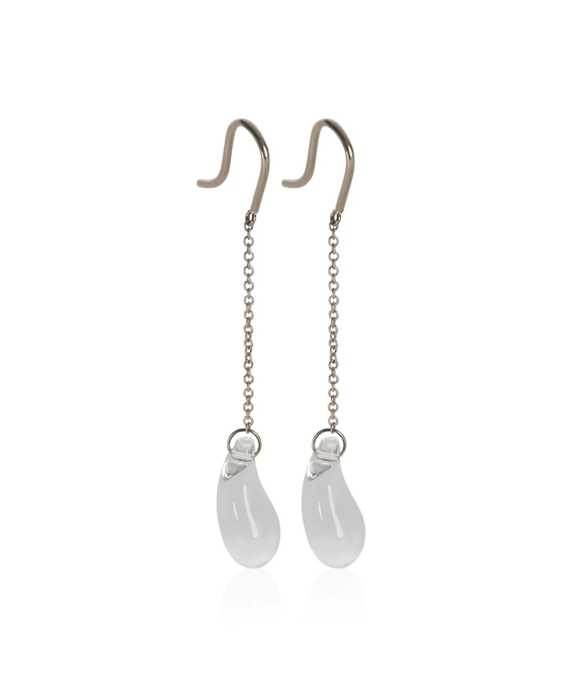 Pre-Owned Tiffany & Co Sterling Silver Elsa Peretti Teardrop Quartz Drop Earrings