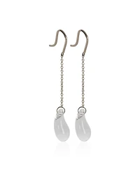 Pre-Owned Tiffany & Co Sterling Silver Elsa Peretti Teardrop Quartz Drop Earrings