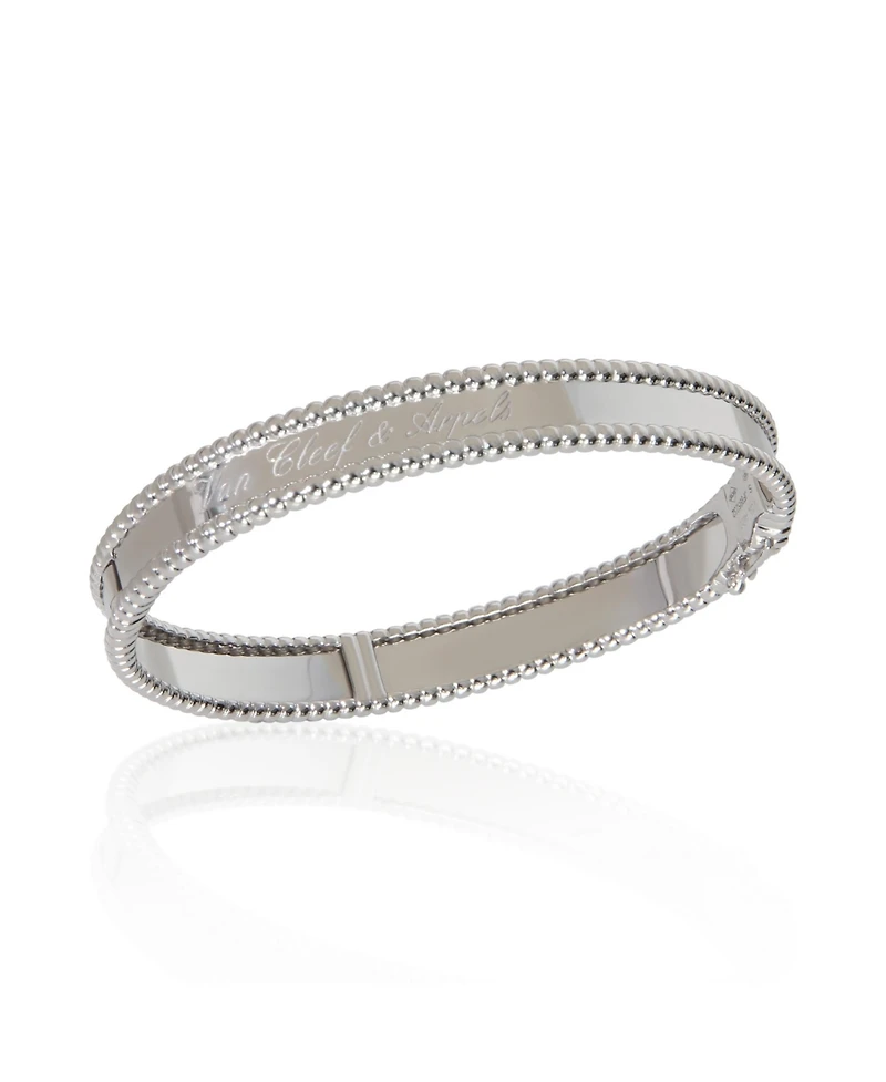 Pre-Owned Van Cleef and Arpels White Gold Signature Perlee Bracelet