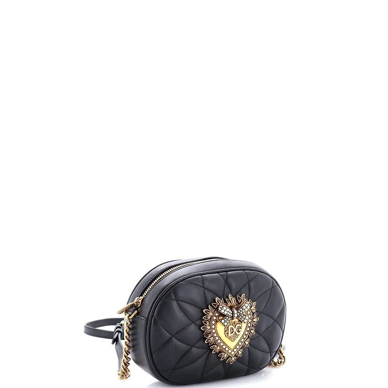 Pre-Owned Dolce and Gabbana Small Devotion Camera Bag Quilted Leather