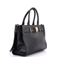 Pre-Owned Versace Large Palazzo Medusa Belted Convertible Tote Leather