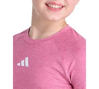 adidas Girls' 7-16 Long-Sleeve Raglan Melange T-Shirt