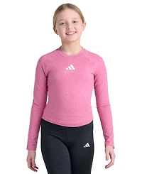 adidas Girls' 7-16 Long-Sleeve Raglan Melange T-Shirt