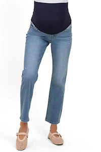 Pinkblush Maternity Blue Ankle Slim Straight Leg Jeans