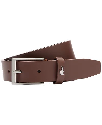 Lacoste Men's Croc Detail Leather Belt