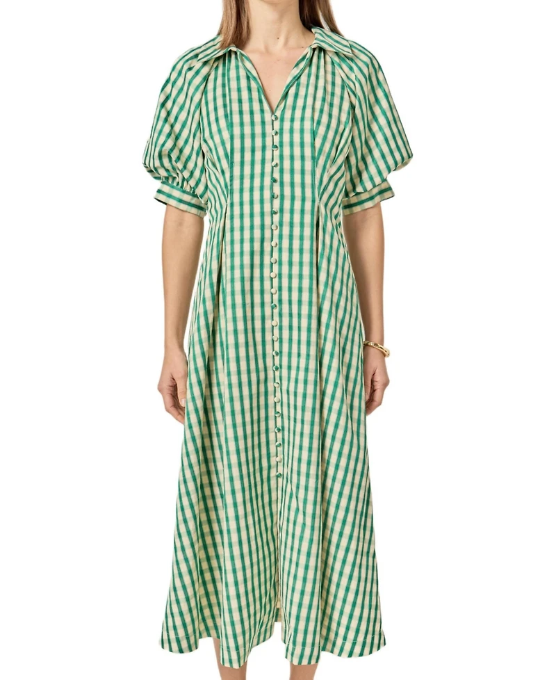 English Factory Women's Gingham Check Midi Dress