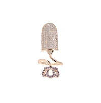 Sohi Women's Embellished Cluster Finger Ring